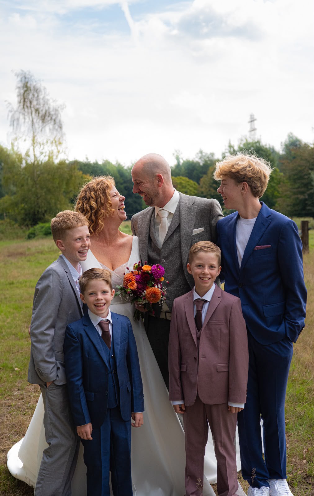 Annelies Bobeldijk met haar man en vier zoons