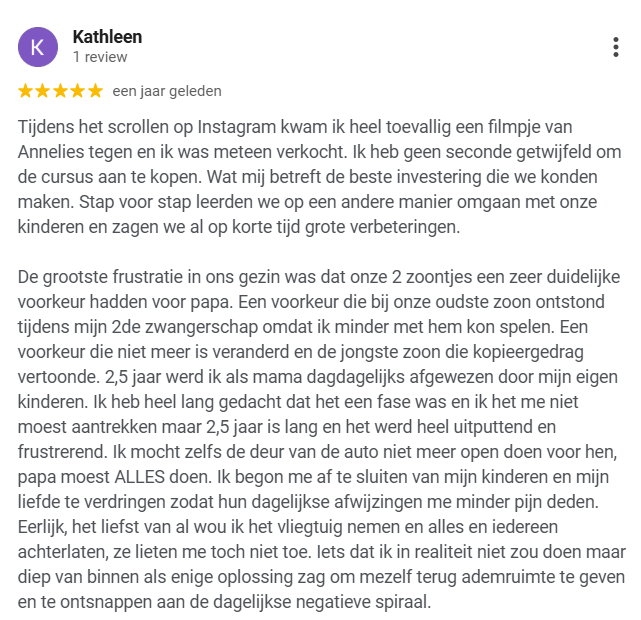 Bericht van een ouder over WOW! Opvoedcoaching (10)