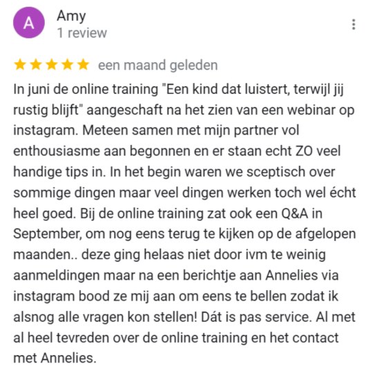 Bericht van een ouder over WOW! Opvoedcoaching (23)