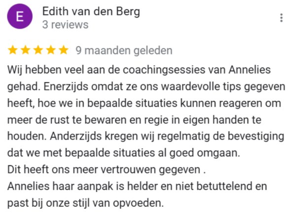 Bericht van een ouder over WOW! Opvoedcoaching (31)