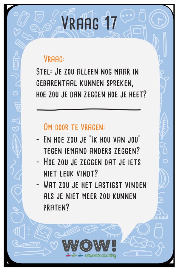 Vraagkaart uit de set