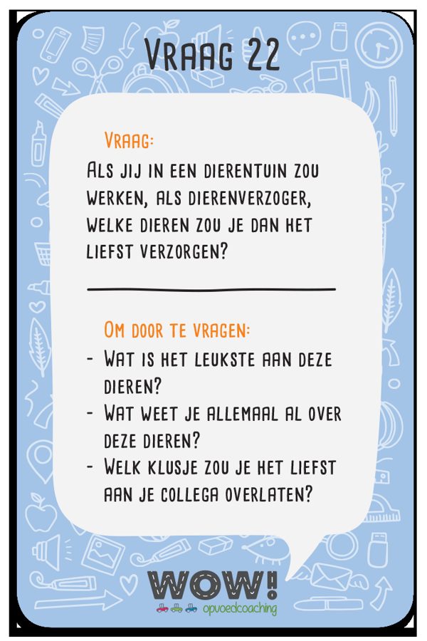 Vraagkaart uit de set